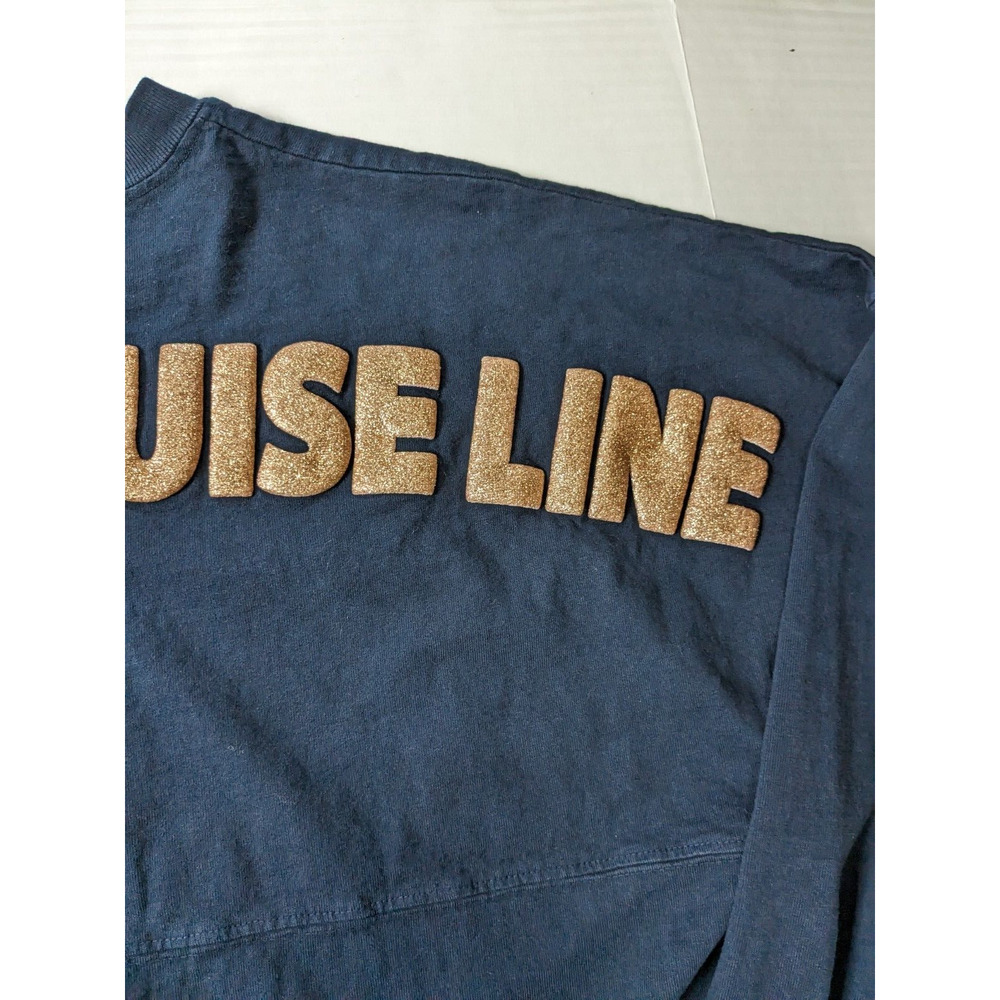 Disney Cruise Line Spirit Jersey Size S Blue With Gold Glitter LongSleeve Shirt - Picture 3 of 11